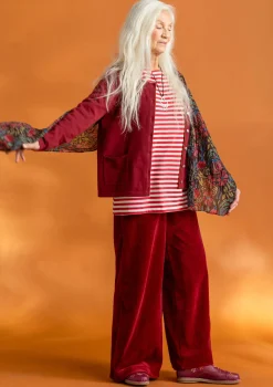 Toppar & Tröjor-Gudrun Sjödén Basrandstop i ekologisk bomull Smultron/fjäder