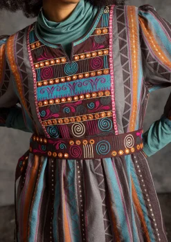 Accessoarer-Gudrun Sjödén Bälte "Jaipur" i bomull Aubergine