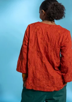 Blusar-Gudrun Sjödén Blus "Clementine" i ekologisk bomull Koppar