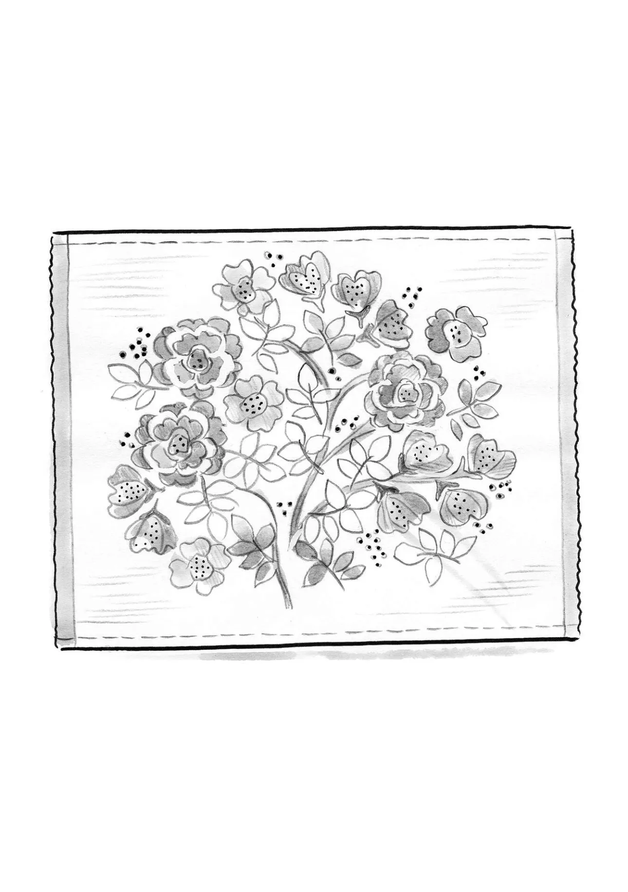 Dukar|Kök & Matplats-Gudrun Sjödén Bordstablett "Wild rose" i ekologisk bomull Henna