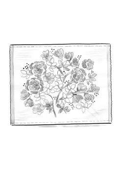 Dukar|Kök & Matplats-Gudrun Sjödén Bordstablett "Wild rose" i ekologisk bomull Askgrå