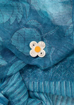 Accessoarer-Gudrun Sjödén Brosch "Flower" i Silver