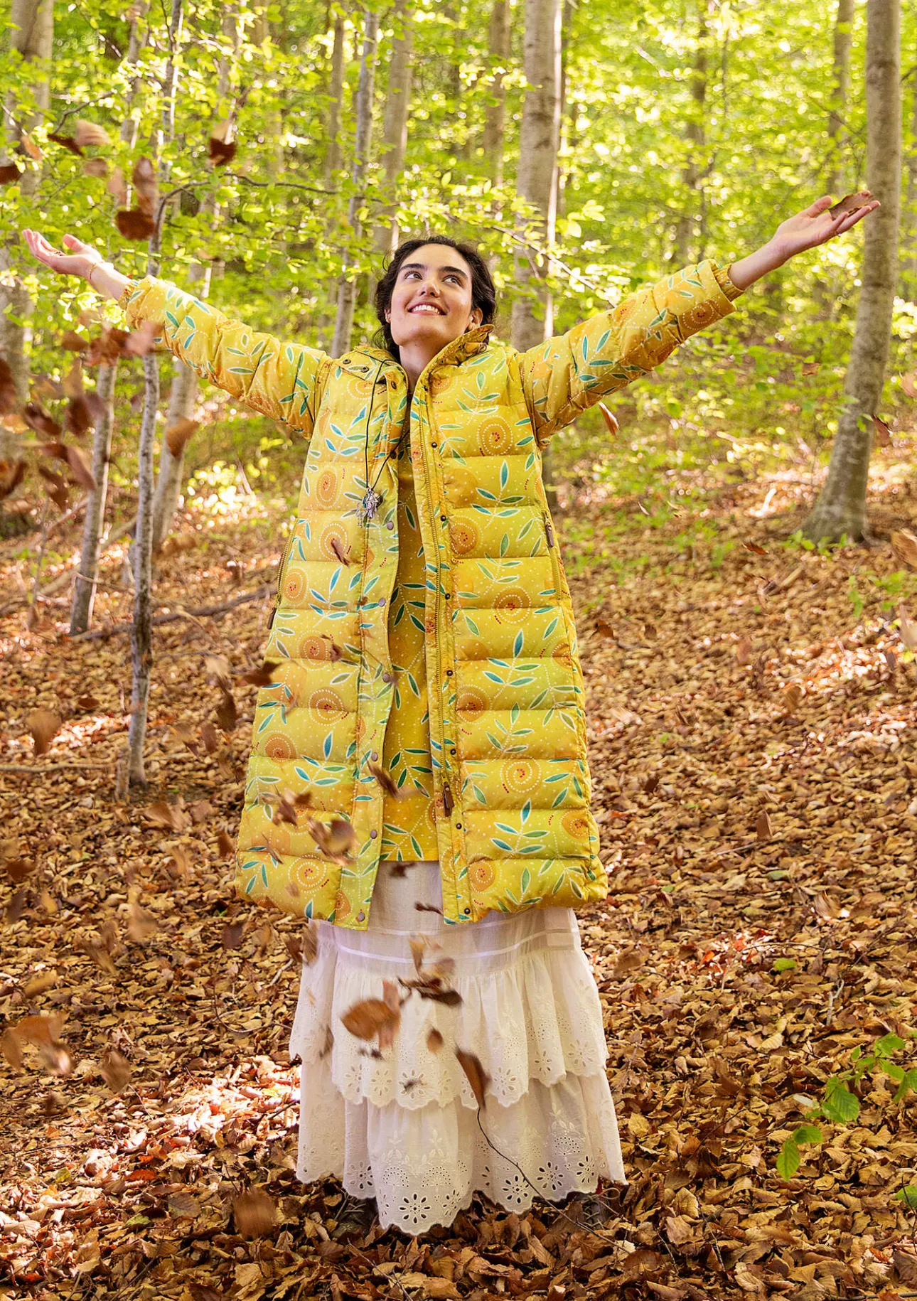 Kappor & Jackor-Gudrun Sjödén Dunkappa "Bhumika" återvunnen polyester/dun Ananas