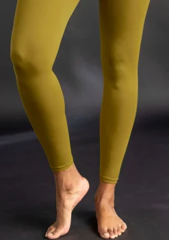 Accessoarer|Leggings-Gudrun Sjödén Enfärgade leggings i återvunnen polyamid Olivolja