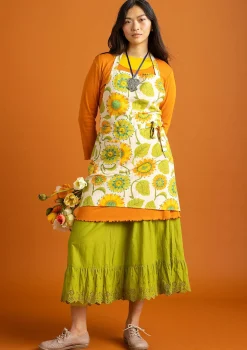 Kök & Matplats-Gudrun Sjödén Förkläde "Sunflower" i ekologisk bomull/ lin Ljussand