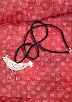Accessoarer-Gudrun Sjödén Halsband "Bird" i Silver
