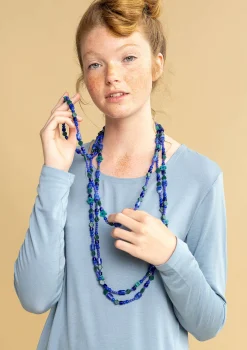 Accessoarer-Gudrun Sjödén Halsband "Jane" i återvunna glaspärlor Lupin