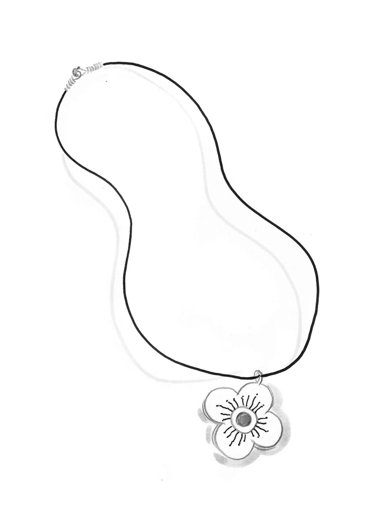 Accessoarer-Gudrun Sjödén Halsband "Ulla" i silver Teal