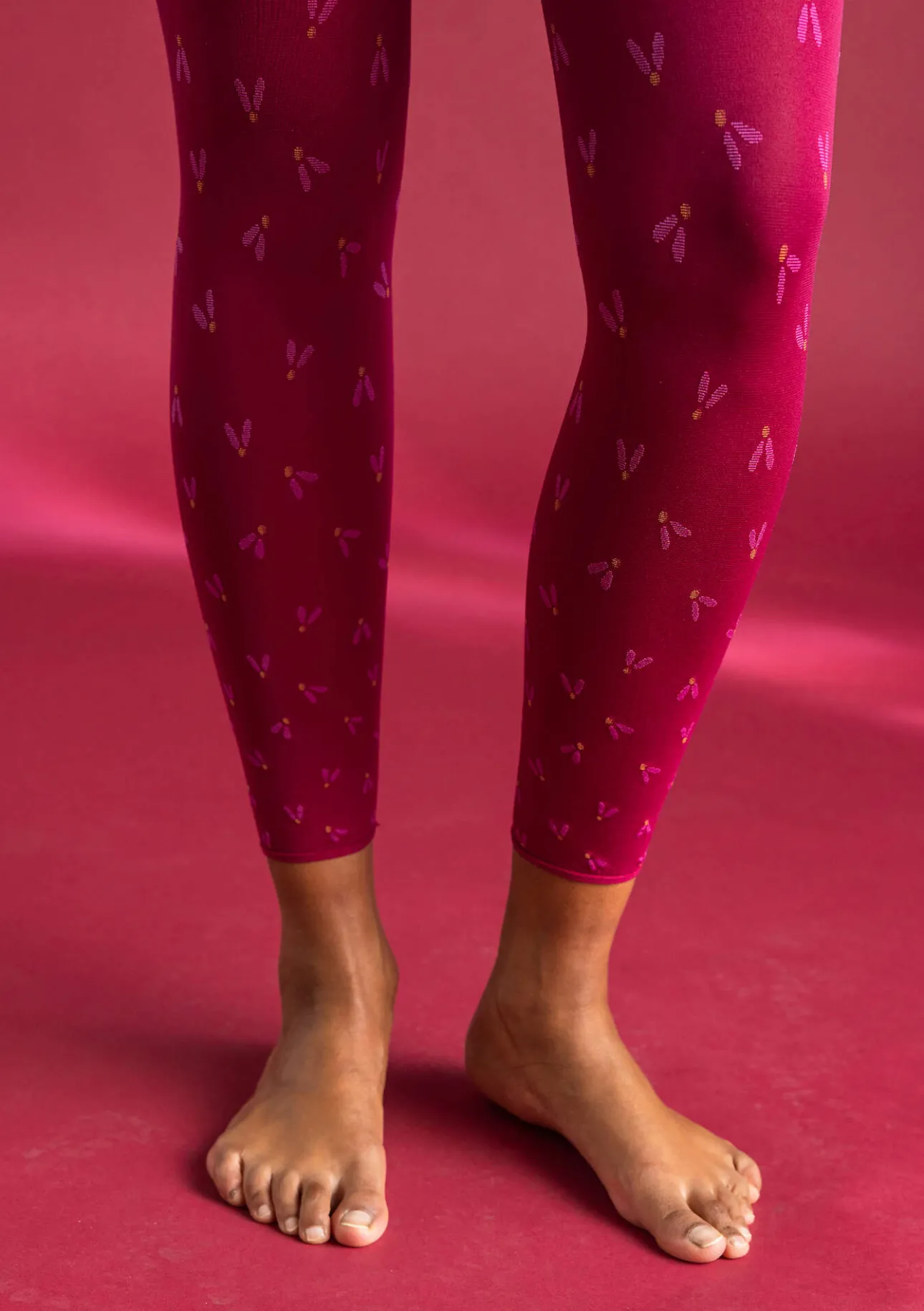 Accessoarer|Leggings-Gudrun Sjödén Leggings "Fjät" i återvunnen polyamid Mörkhibiskus