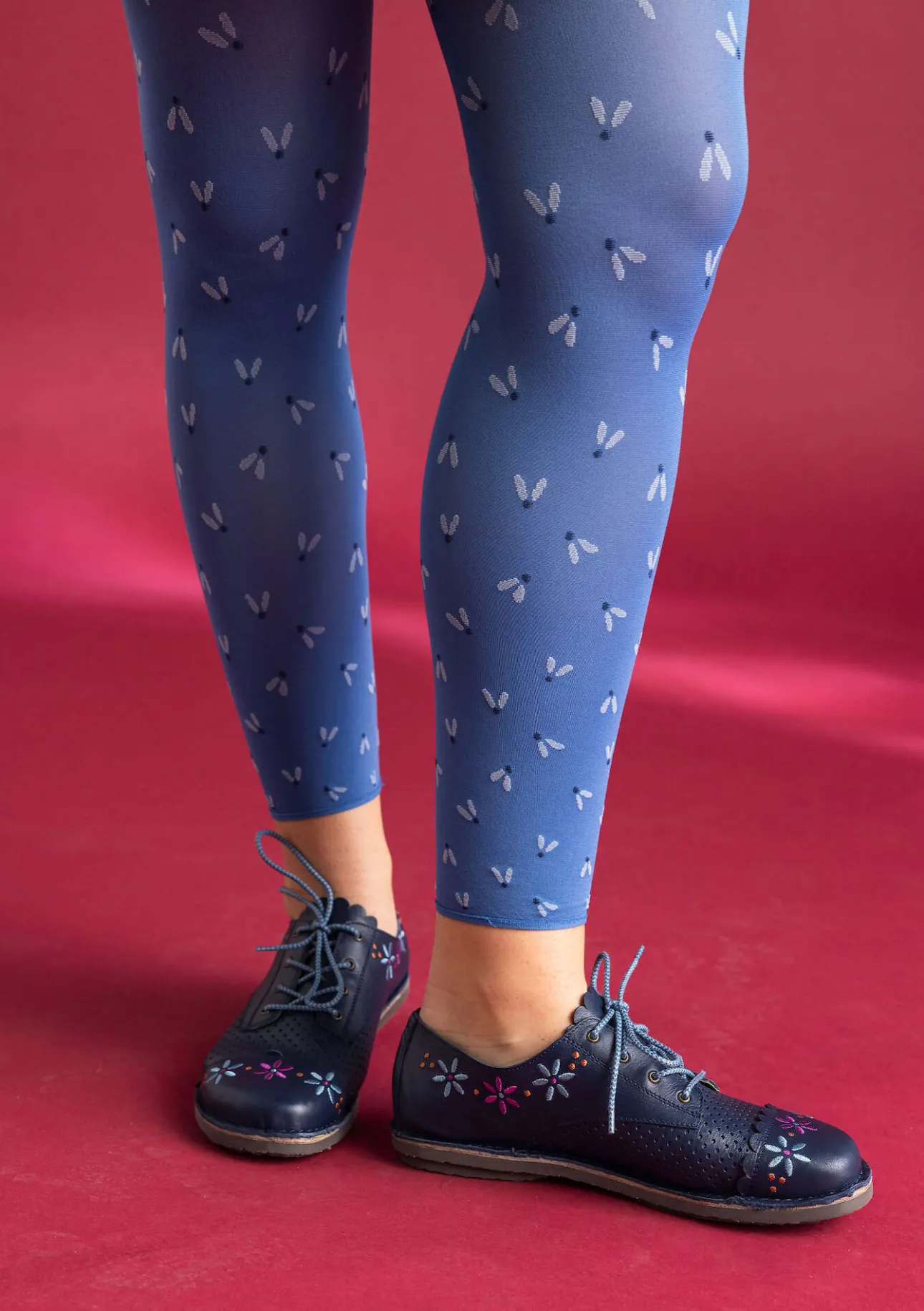 Accessoarer|Leggings-Gudrun Sjödén Leggings "Fjät" i återvunnen polyamid Linblå