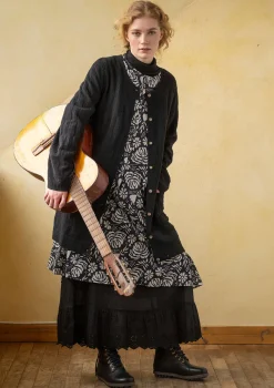 Koftor-Gudrun Sjödén Långkofta "Capella" i lammull Svart