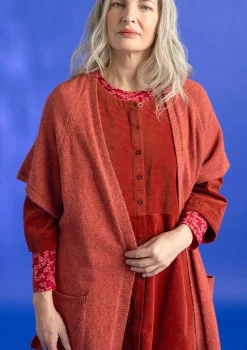 Koftor-Gudrun Sjödén Långkofta i alpackamix Fikon/melange