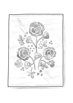 Mattor-Gudrun Sjödén Matta "Wild rose" i ekologisk bomull Mörkaskgrå