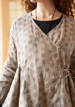 Blusar-Gudrun Sjödén Omlottblus "Piccolo" i lin Mullvad