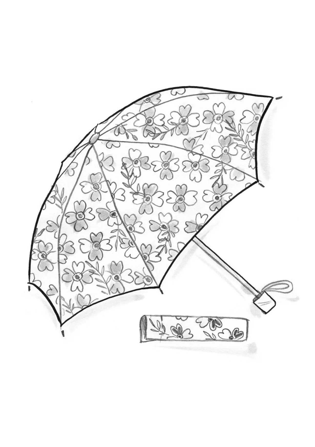 Accessoarer-Gudrun Sjödén Paraply "Peggy" i återvunnen polyester Hibiskus