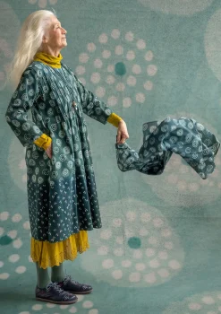 Accessoarer-Gudrun Sjödén Sjal "Clay" i ekologisk bomull Indigogrön