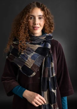 Accessoarer-Gudrun Sjödén Sjal "Hedda" i ekologisk bomull Svart