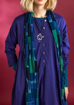 Accessoarer-Gudrun Sjödén Sjal "Hedda" i ekologisk bomull Indigoblå