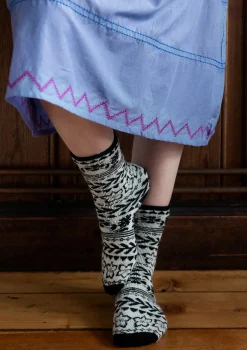 Accessoarer-Gudrun Sjödén Socka "Twinkle" i ullfrotté Svart