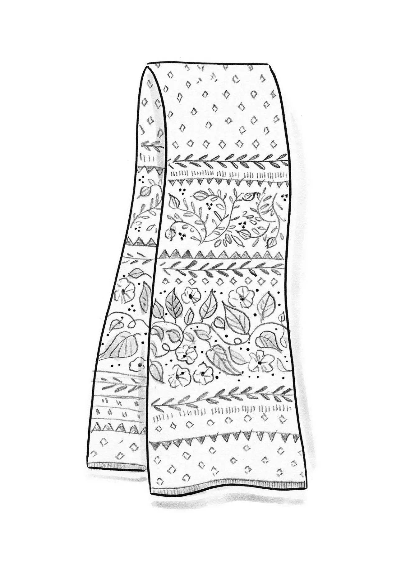 Accessoarer-Gudrun Sjödén Stickad halsduk "Borealis" i ekologisk och återvunnen bomull/ull Aubergine