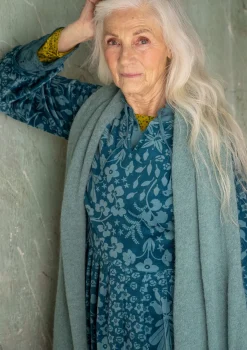 Accessoarer-Gudrun Sjödén Stickad halsduk i alpackamix Malört