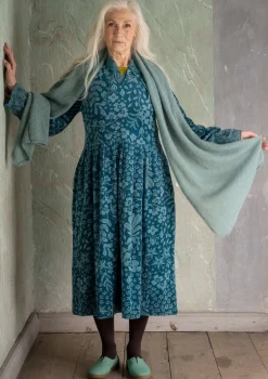 Accessoarer-Gudrun Sjödén Stickad halsduk i alpackamix Malört