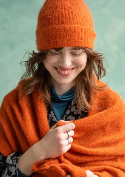 Accessoarer-Gudrun Sjödén Stickad halsduk i alpackamix Henna