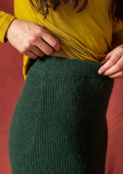 Kjolar-Gudrun Sjödén Stickad kjol "Vinternatt" i alpackamix Mörkgrön