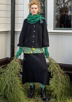 Kjolar-Gudrun Sjödén Stickad kjol "Vinternatt" i alpackamix Svart