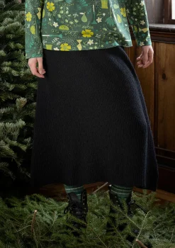 Kjolar-Gudrun Sjödén Stickad kjol "Vinternatt" i alpackamix Svart