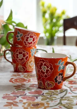 Keramik & Glas|Kök & Matplats-Gudrun Sjödén Temugg "Wild rose" i keramik Henna