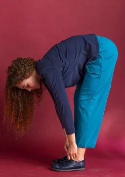 Byxor-Gudrun Sjödén Trikåbyxa i ekologisk bomull/elastan Ljuspetrol
