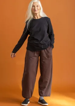 Byxor-Gudrun Sjödén Trikåbyxa i ekologisk bomull/elastan Franskrost
