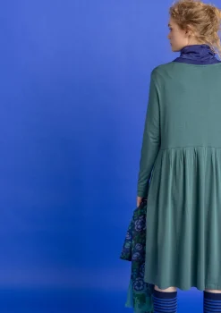 Klänningar-Gudrun Sjödén Trikåklänning "Helga" i lyocell/elastan Opalgrön