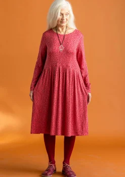 Klänningar-Gudrun Sjödén Trikåklänning "Helga" i lyocell/elastan Korall/mönstrad