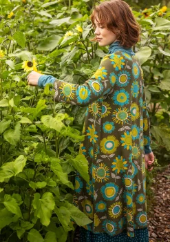 Klänningar-Gudrun Sjödén Trikåklänning "Sunflower" i lyocell/elastan Mossgrön