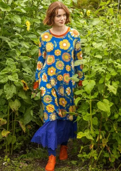 Klänningar-Gudrun Sjödén Trikåklänning "Sunflower" i lyocell/elastan Kornblå