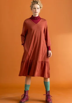 Klänningar-Gudrun Sjödén Trikåklänning "Tyra" i ekologisk bomull/modal Rost
