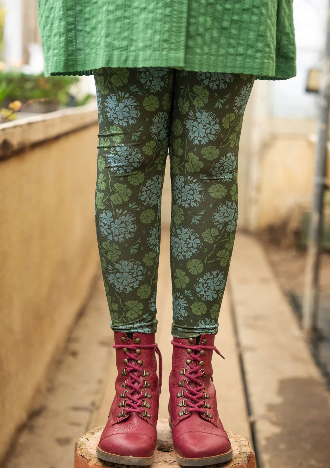 Leggings-Gudrun Sjödén Trikåleggings "Pelargon" i lyocell/elastan Pinje