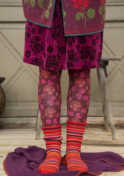 Leggings-Gudrun Sjödén Trikåleggings "Pelargon" i lyocell/elastan Aubergine
