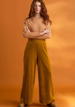 Byxor-Gudrun Sjödén Velourbyxor i ekologisk bomull/återvunnen polyester Curry
