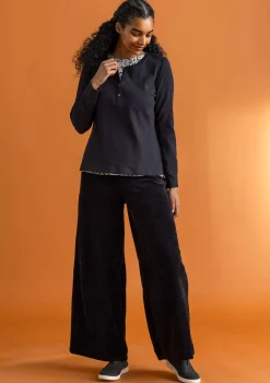 Byxor-Gudrun Sjödén Velourbyxor i ekologisk bomull/återvunnen polyester Svart
