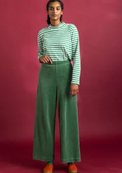 Byxor-Gudrun Sjödén Velourbyxor i ekologisk bomull/återvunnen polyester Havsgrön