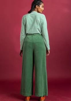 Byxor-Gudrun Sjödén Velourbyxor i ekologisk bomull/återvunnen polyester Havsgrön