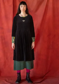 Klänningar-Gudrun Sjödén Velourklänning "Fyrverkeri" i ekologisk bomull/återvunnen polyester Svart