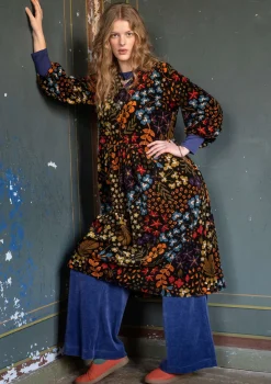Klänningar-Gudrun Sjödén Velourklänning "Katla" i ekologisk bomull/återvunnen polyester Svart