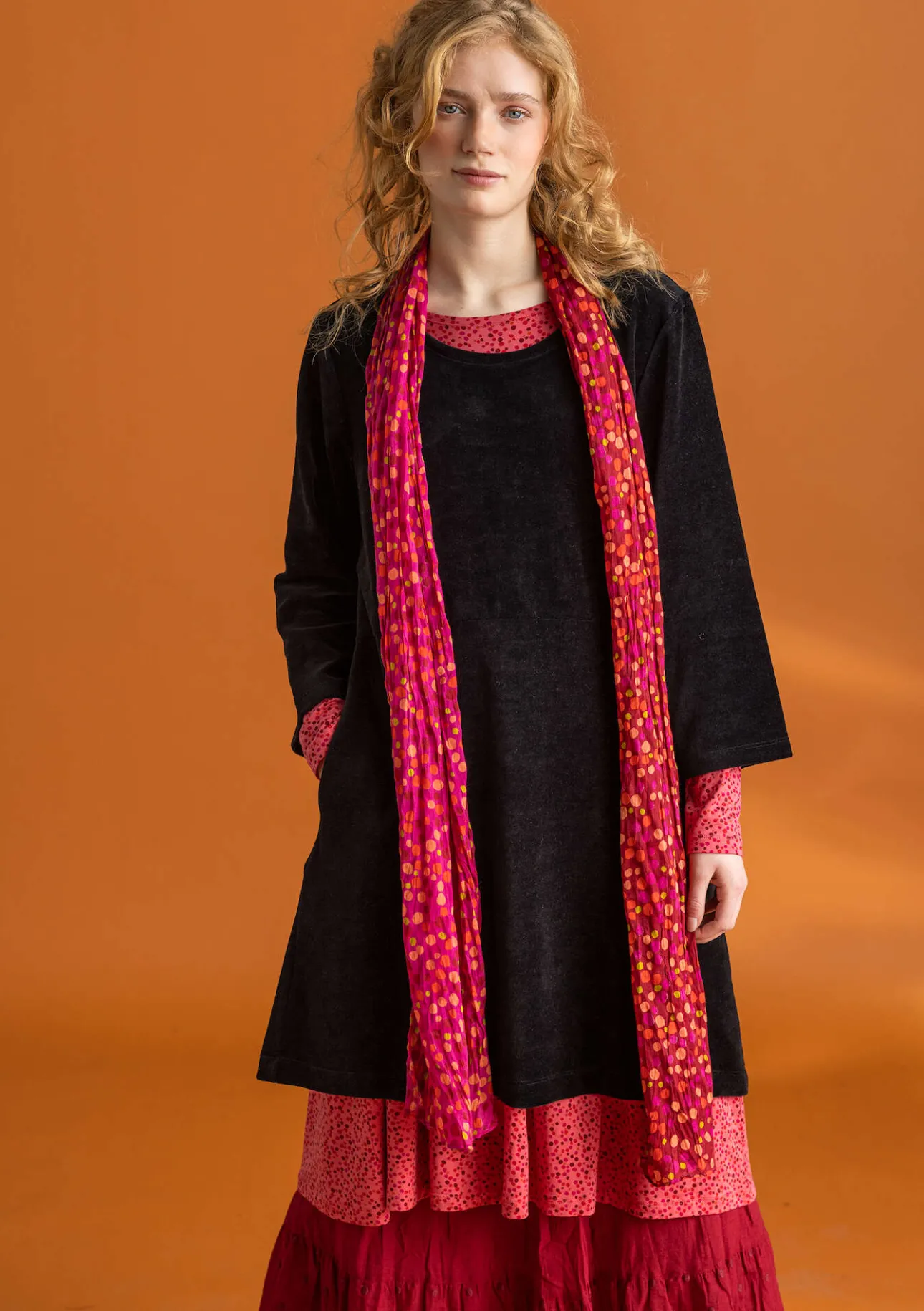 Tunikor-Gudrun Sjödén Velourtunika i ekologisk bomull/återvunnen polyester Svart