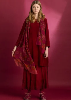 Tunikor-Gudrun Sjödén Velourtunika i ekologisk bomull/återvunnen polyester Granatäpple