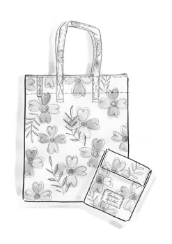 Väskor & Tygpåsar|Accessoarer-Gudrun Sjödén Vikbar shoppingpåse "Peggy" i återvunnen polyester Aquagrön