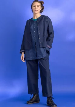 Blusar-Gudrun Sjödén Vävd artistblus ”Asta” i lin Indigo/randig